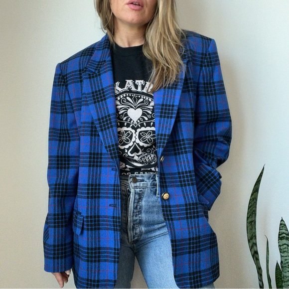 Vintage Jackets & Blazers - Vintage 70s Pendleton Wool Plaid Blazer